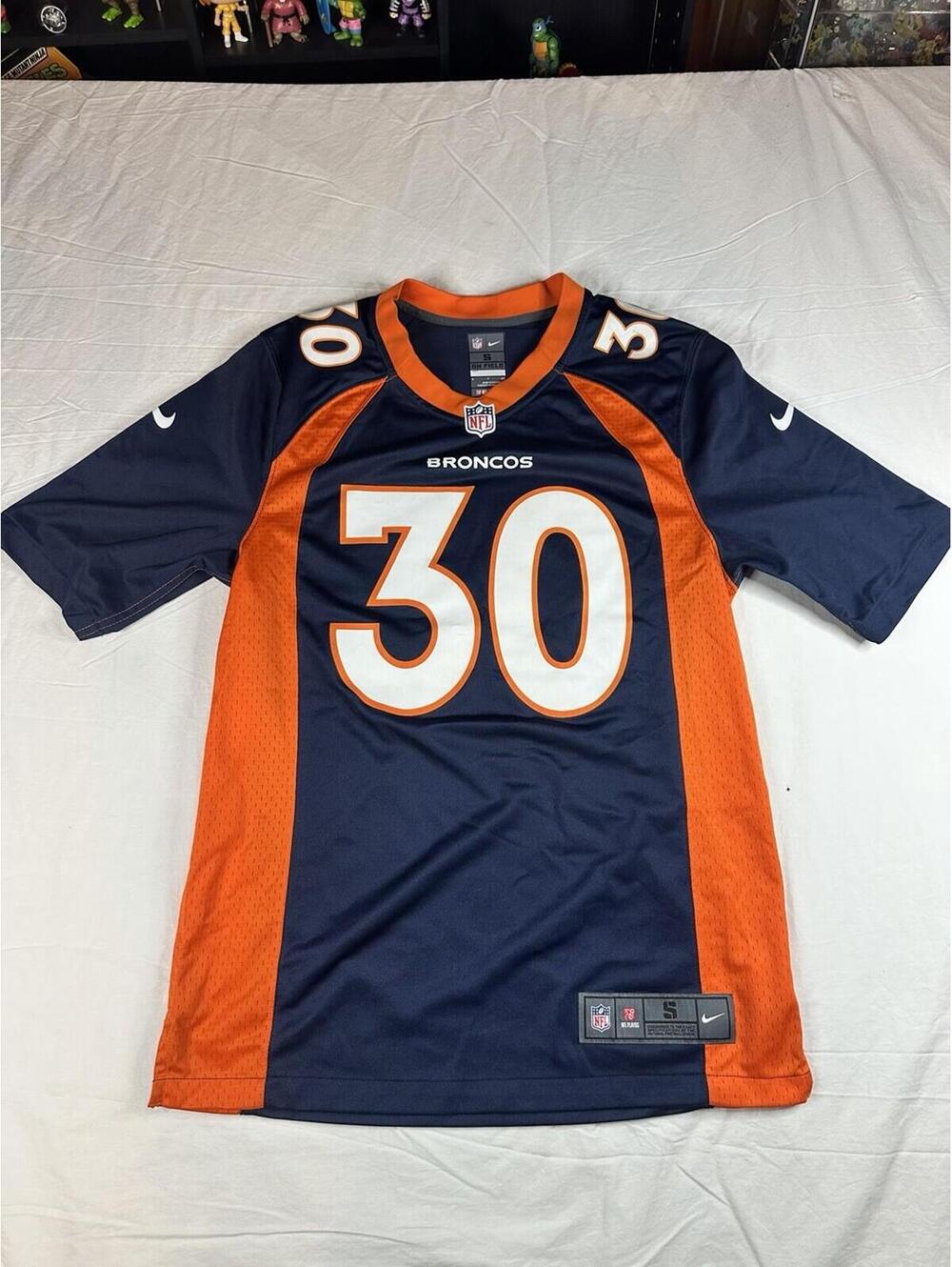 🏈🔥  Nike NFL Denver Broncos Lindsay #30 Jersey Size S Navy Orange White